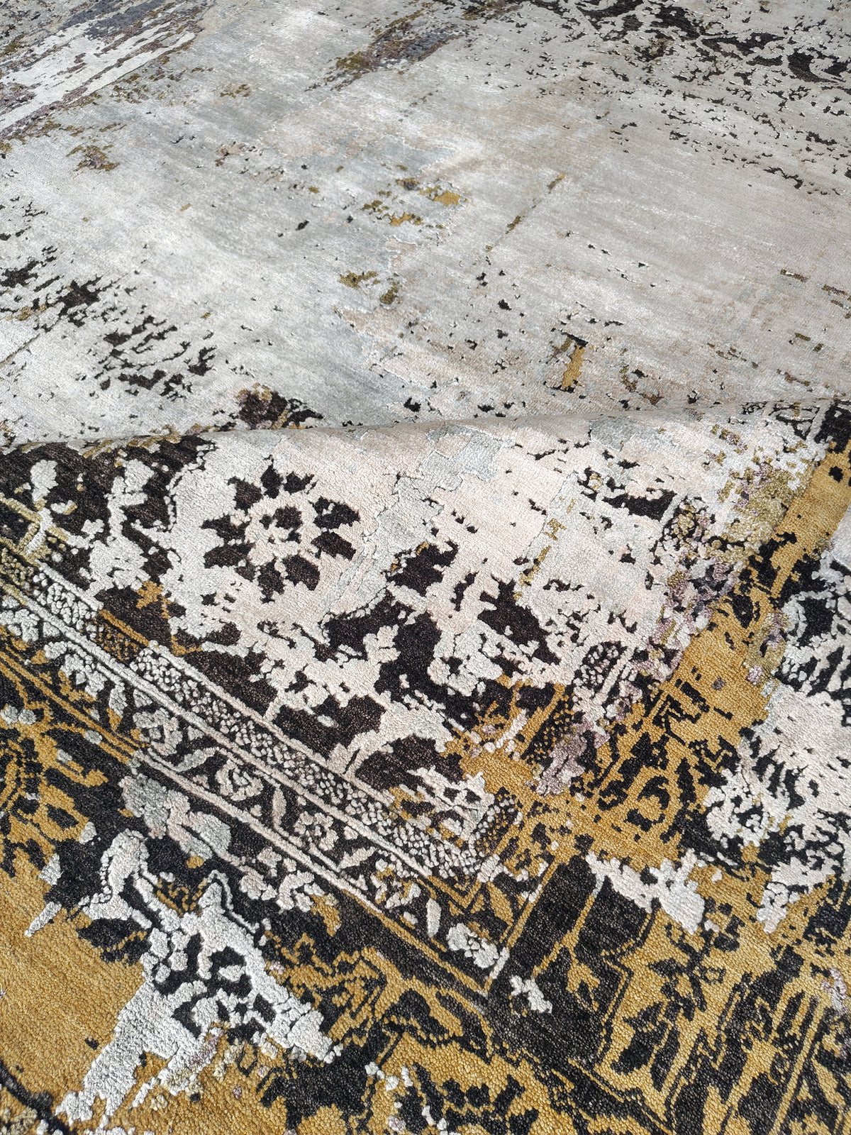 Modern Wool & Silk Designer Rug 302x249 cm | Rug# 32227
