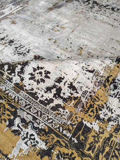 Modern Wool & Silk Designer Rug 302x249 cm | Rug# 32227