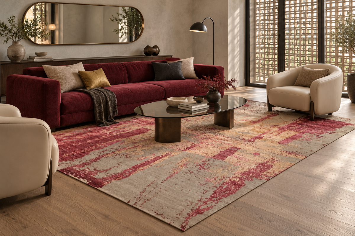 Superfine Tibetan Weave Modern Designer Rug 274x190 cm | Rug# 32231