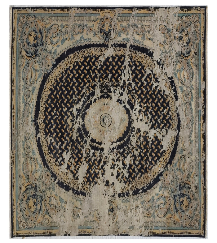 Transitional Aubusson Designer Rug 306x246 cm | Rug# 32240