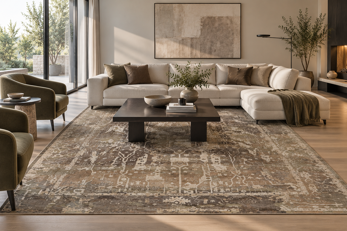 Transitional Oushak Designer Rug 300x242 cm | Rug# 32241