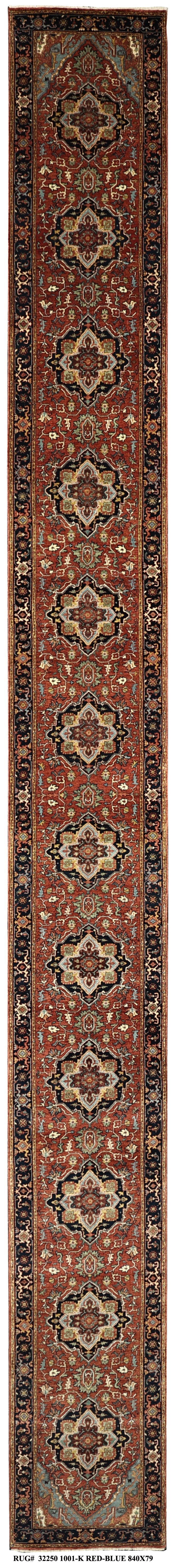 Custom-Made Jaipur Heriz Hall Runner 840x79 cm | Rug# 32250