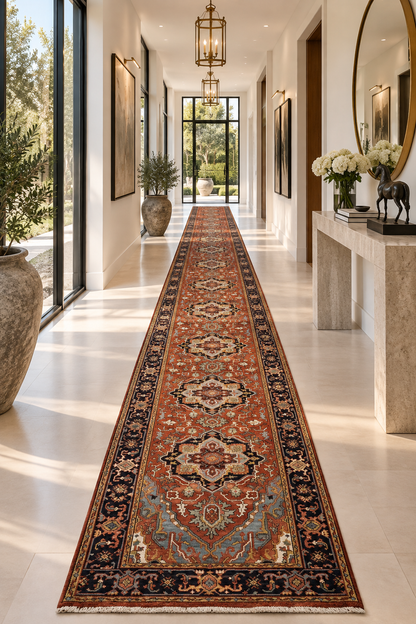 Custom-Made Jaipur Heriz Hall Runner 840x79 cm | Rug# 32250