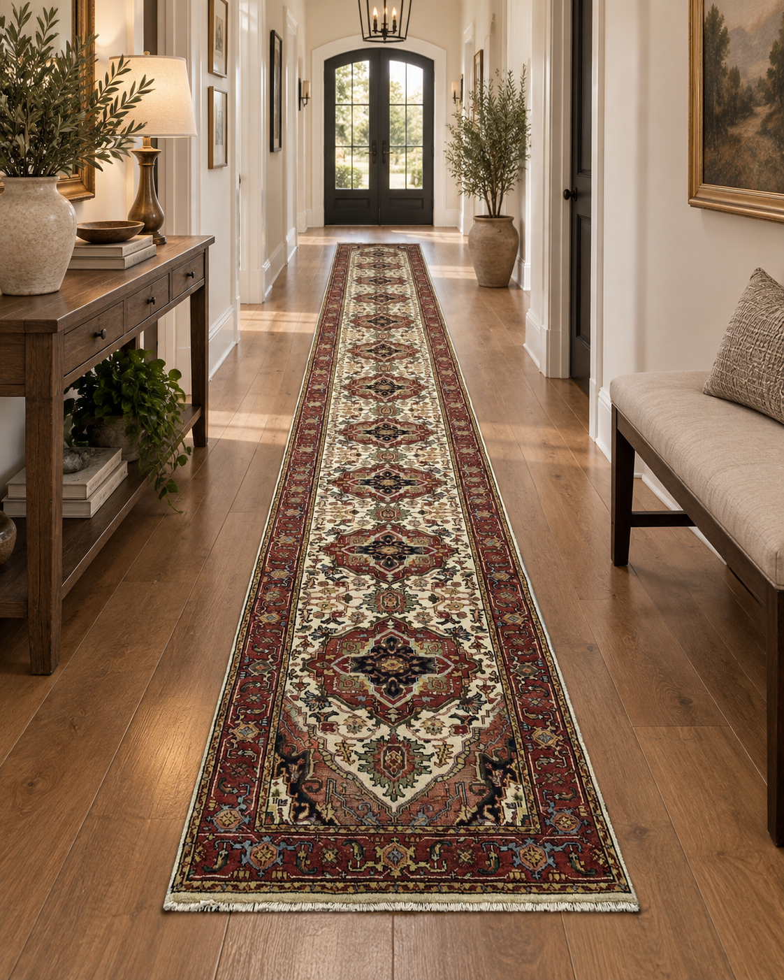 Custom-Made Jaipur Heriz Hall Runner 675x76 cm | Rug# 32253