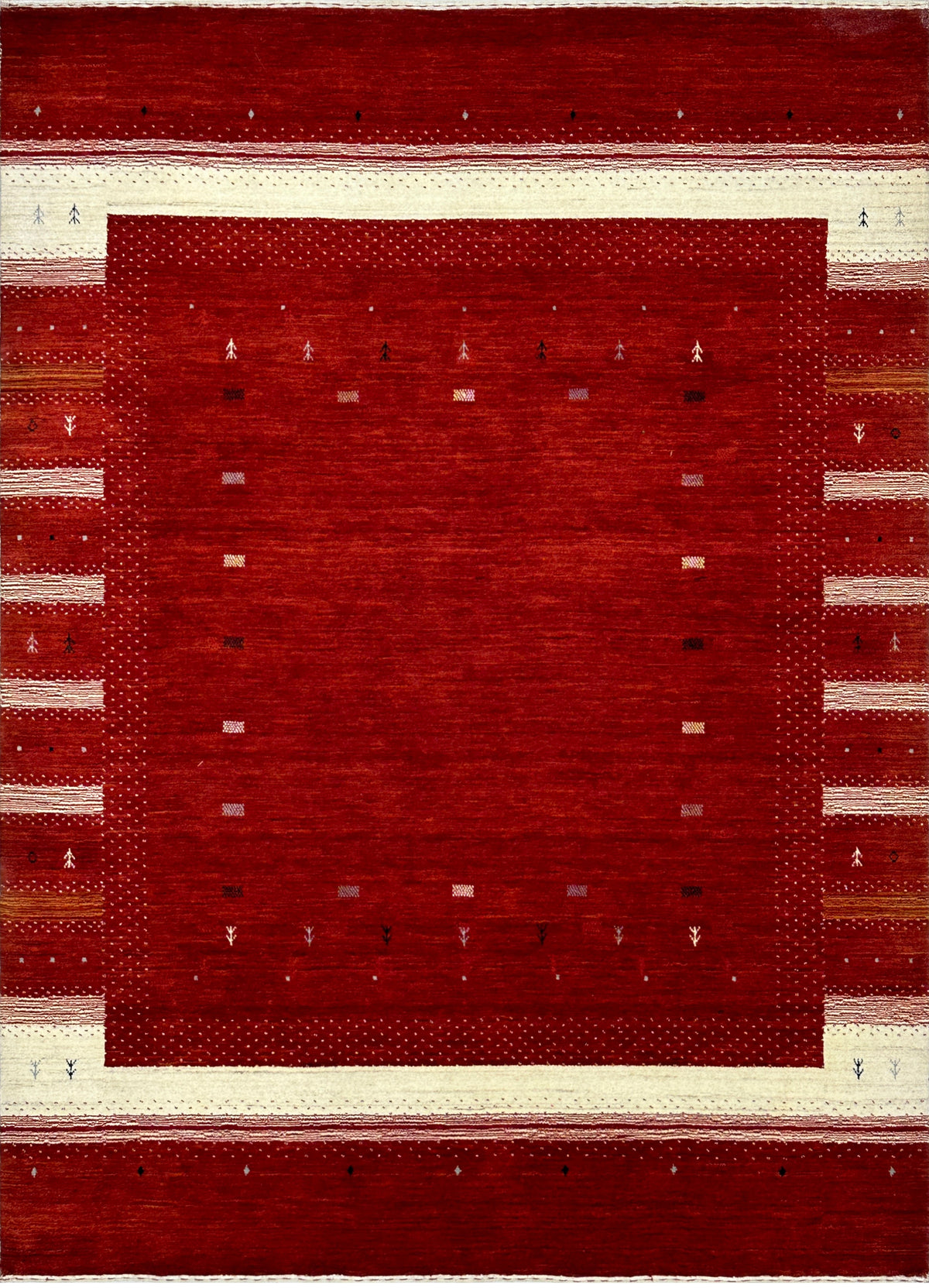Modern Gabbeh Red Rug 200x140 cm | Rug# 32602