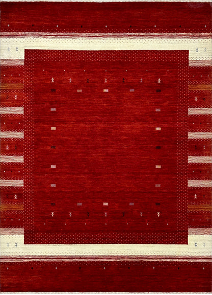 Modern Gabbeh Red Rug 200x140 cm | Rug# 32602