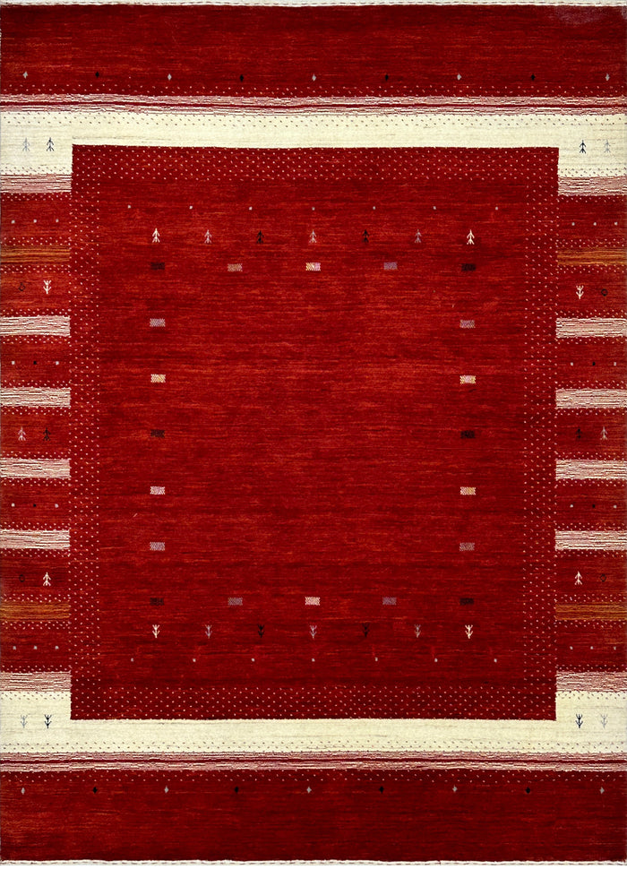 Modern Gabbeh Red Rug 200x140 cm | Rug# 32602