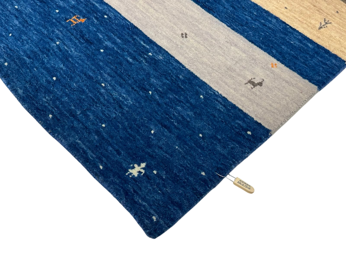 Modern Blue Gabbeh Rug 300×200 cm | Rug# 32625