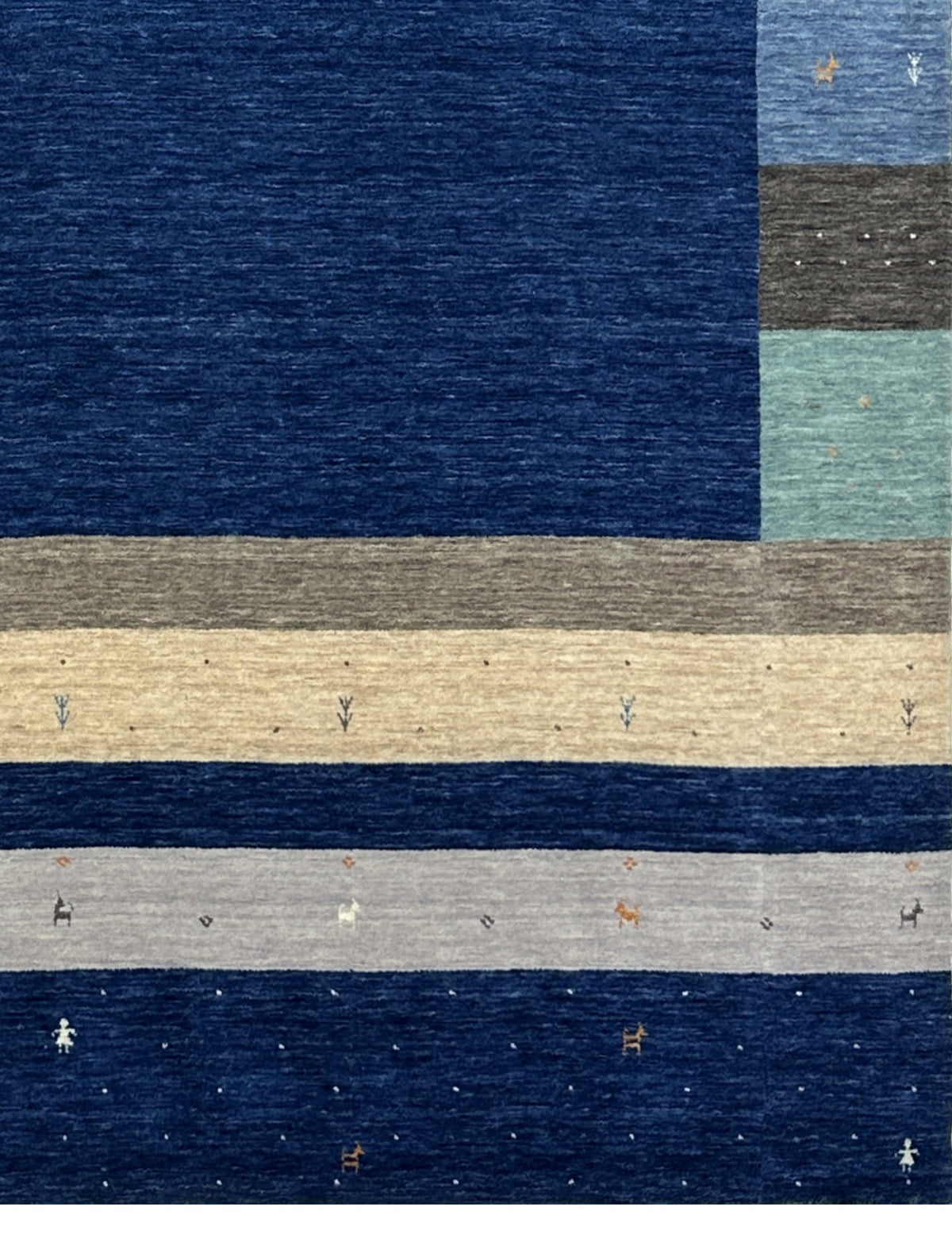 Modern Blue Gabbeh Rug 300×200 cm | Rug# 32625