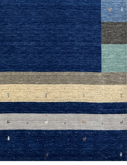 Modern Blue Gabbeh Rug 300×200 cm | Rug# 32625