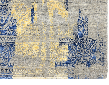 Hand-Knotted Transitional Designer Wool and Silk Rug 238x180 cm | Rug# 32631