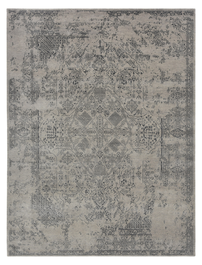 Hand-Knotted Modern Transitional Wool and Silk Rug 235x178 cm | Rug# 32633