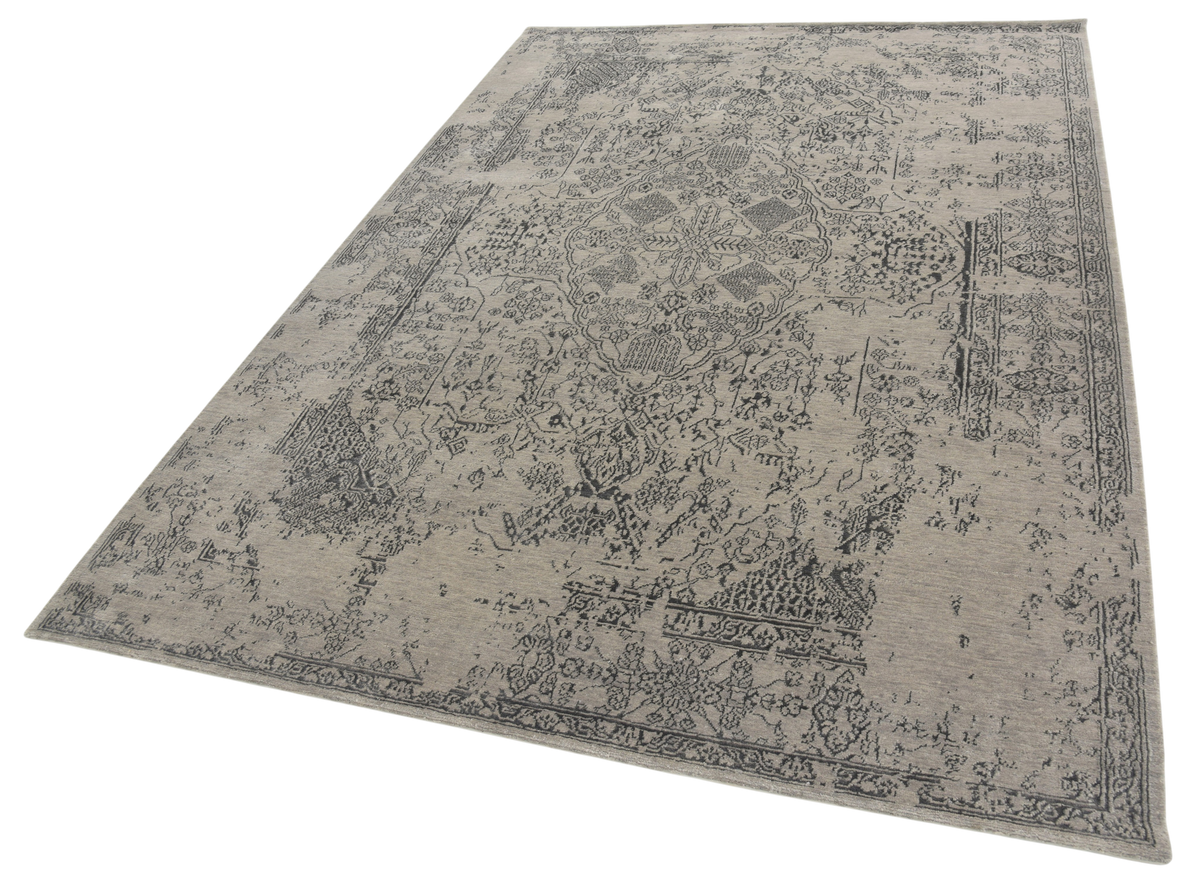 Hand-Knotted Modern Transitional Wool and Silk Rug 235x178 cm | Rug# 32633