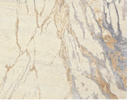 Hand-Knotted Modern Abstract Wool and Silk Rug 245x171 cm | Rug# 32634