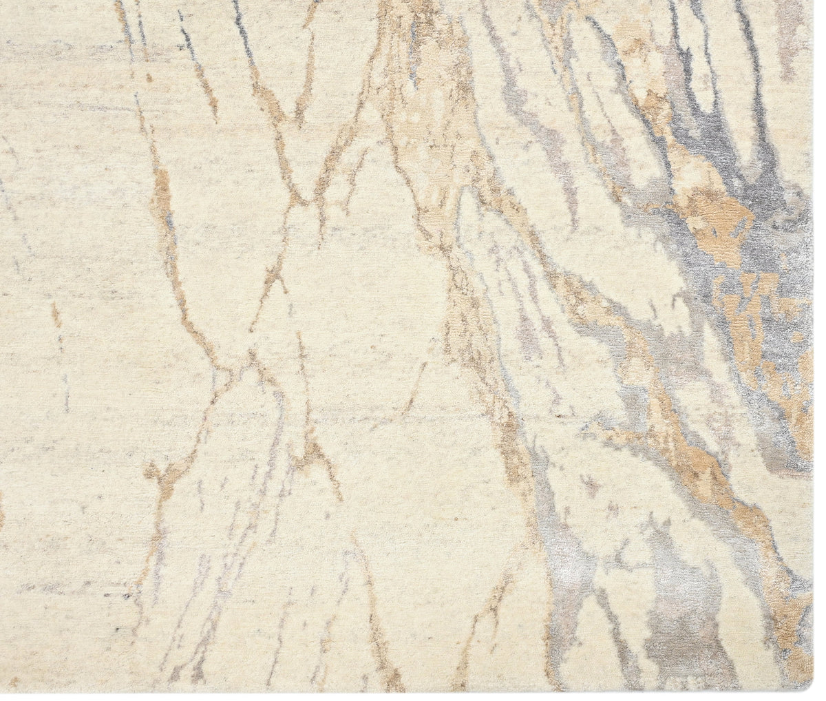 Hand-Knotted Modern Abstract Wool and Silk Rug 245x171 cm | Rug# 32634