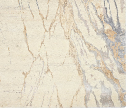 Hand-Knotted Modern Abstract Wool and Silk Rug 245x171 cm | Rug# 32634
