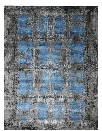 Modern Abstract Wool and Silk Rug 362×269 cm | Rug# 32637