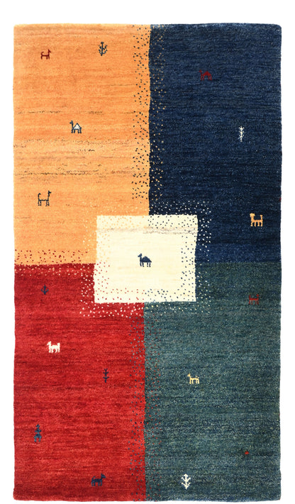 Modern Gabbeh Handspun Wool Rug 160x91 cm | Rug# 32642