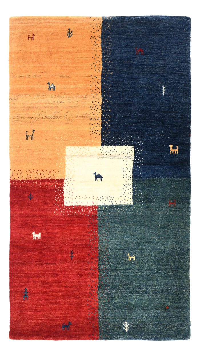 Modern Gabbeh Handspun Wool Rug 160x91 cm | Rug# 32642