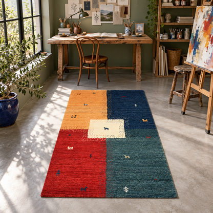 Modern Gabbeh Handspun Wool Rug 160x91 cm | Rug# 32642