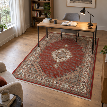 Hand-Knotted Indo Tabriz Herati Rug 241x173 cm | Rug# 32652