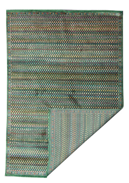 Hand-Knotted Mir-Inspired Transitional Wool and Silk blend Rug 249x171 cm | Rug# 32658