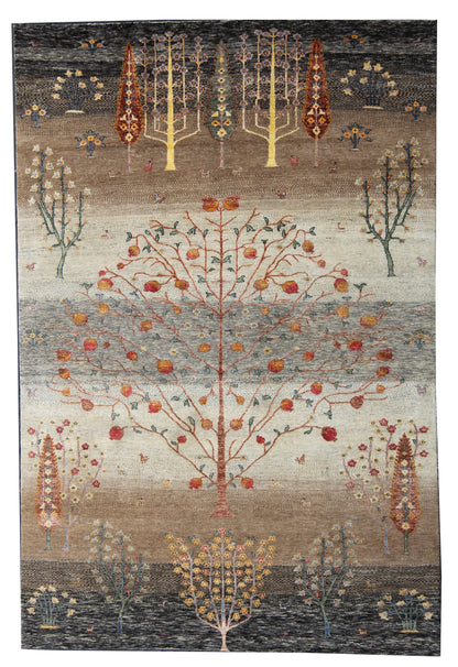 Gabbeh-Inspired Tree of Life Rug 304×243 cm | Rug# 32659