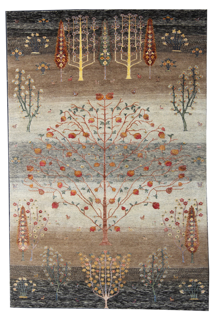 Gabbeh-Inspired Tree of Life Rug 304×243 cm | Rug# 32659