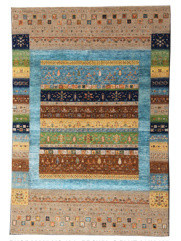 Light Brown and Grey-Blue Rug 245x167 cm | Rug# 32667