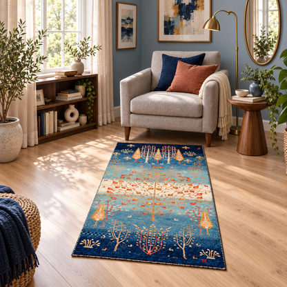 Blue Tree of Life Rug 141x71 cm | Rug# 32679