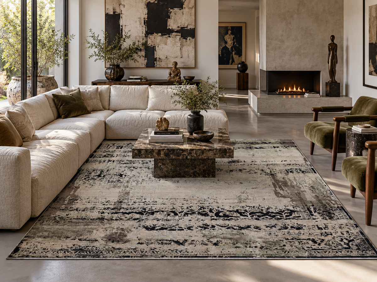 Modern Transitional Wool & Silk Rug 302x245 cm | Rug# 32700