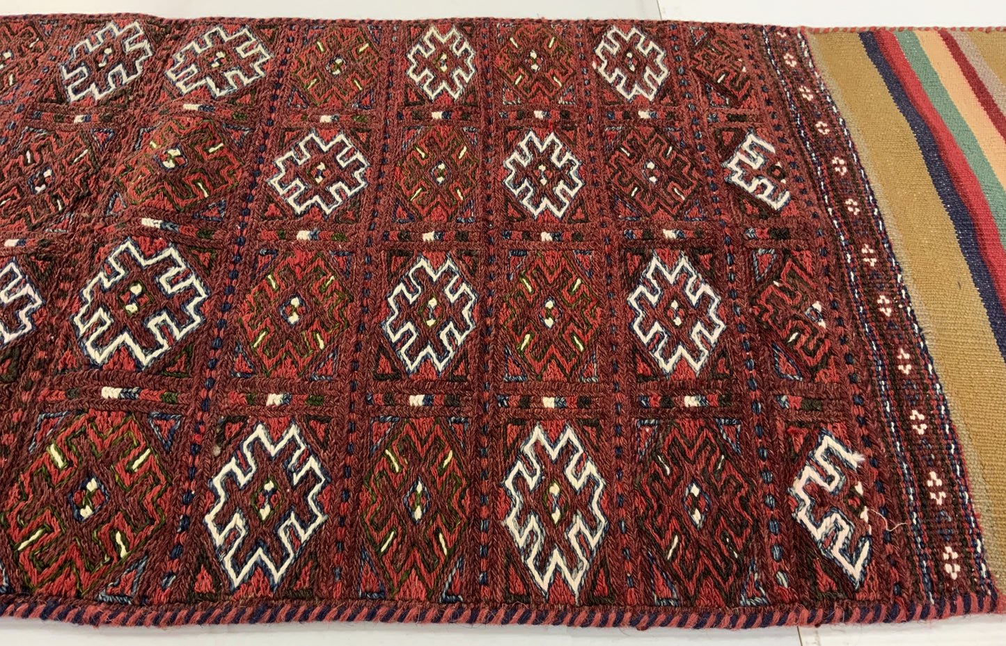 Table-runner Tacheh Khorjeen 195x54cm | Rug# 10021