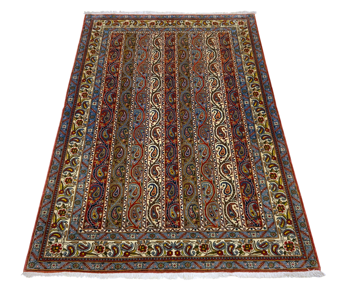 Vintage Persian Qum Boteh Design Rug 208x139 cm | Rug# 100LT