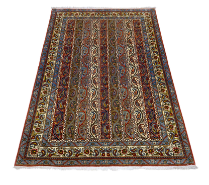 Vintage Persian Qum Boteh Design Rug 208x139 cm | Rug# 100LT