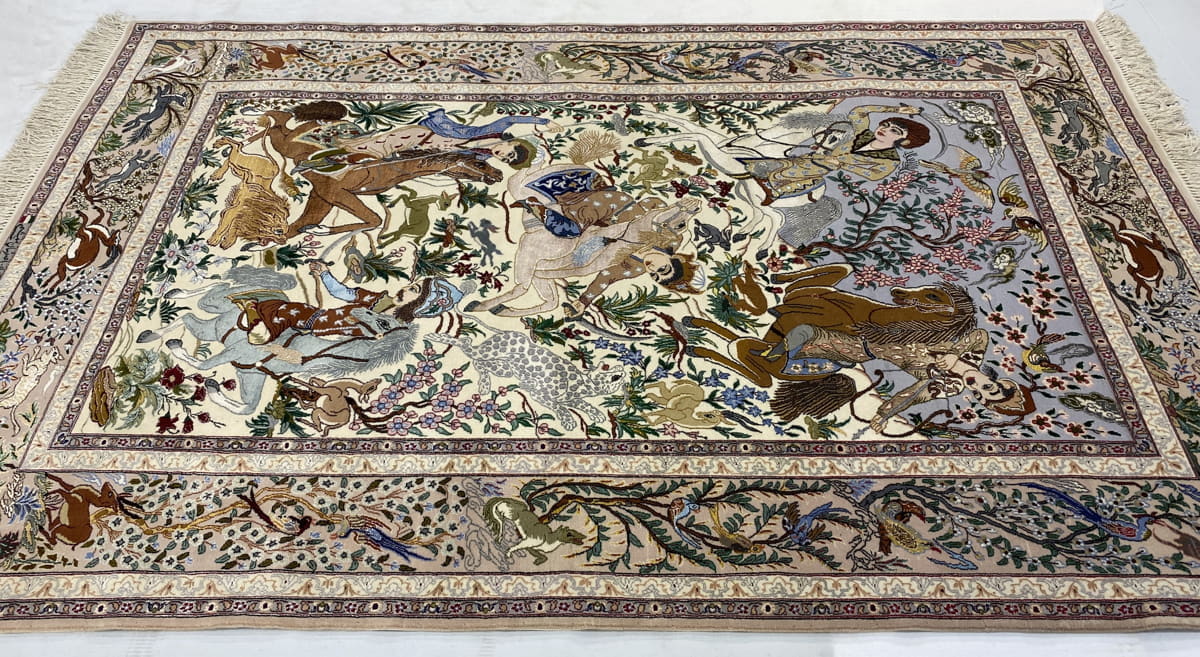 Masterweaver Pictorial Isfahan 221x145cm | Rug# 10100