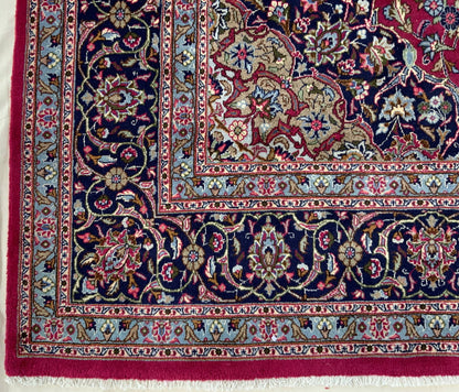 Hand-knotted vintage Mashad 406x294cm | Rug# 10199