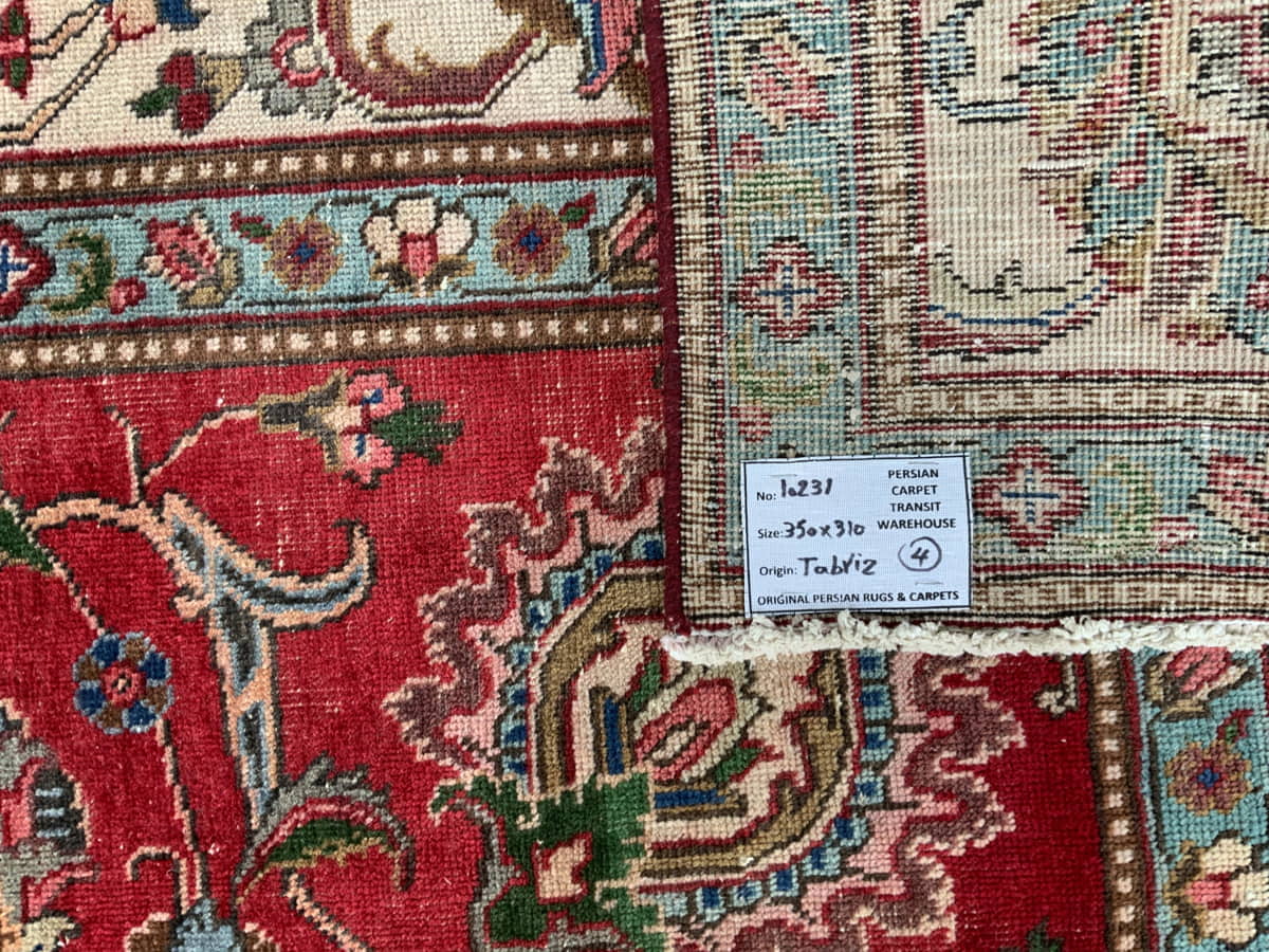 Vintage Persian Tabriz 350x310cm | Rug# 10231