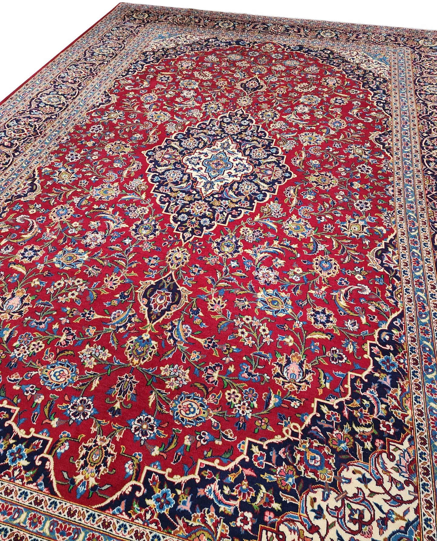 Fine Kashan classic Safavid design 427x305cm | Rug# 10233