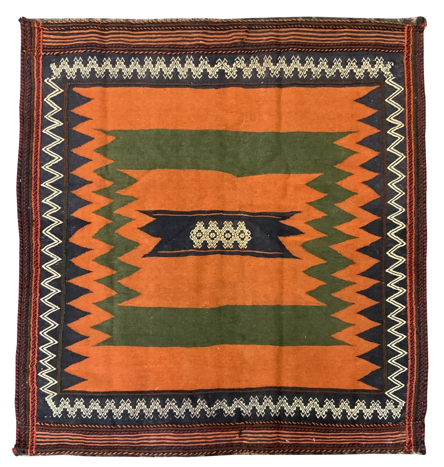 Vintage Nomadic Flatweave-Sofreh 120x128cm | Rug# 10505