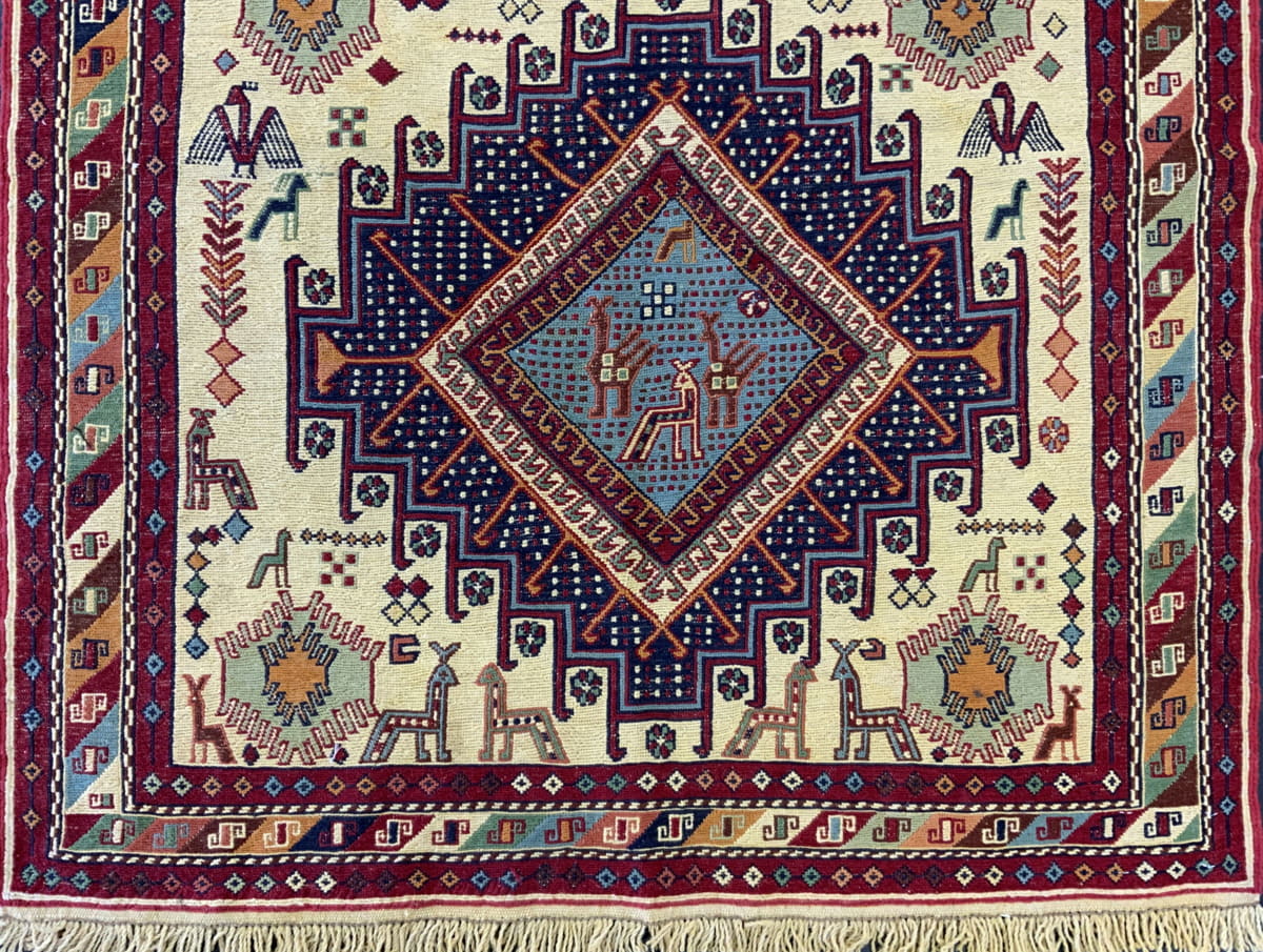 Vintage horse-blanket 92x103cm | Rug# 10511