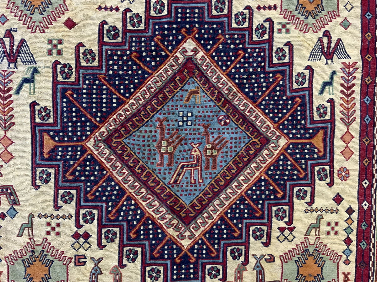 Vintage horse-blanket 92x103cm | Rug# 10511