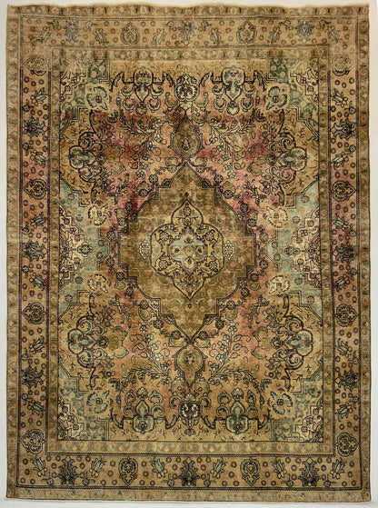 Vintage-Distressed Overdyed Rug 387x297cm | Rug# 10643 (APA)