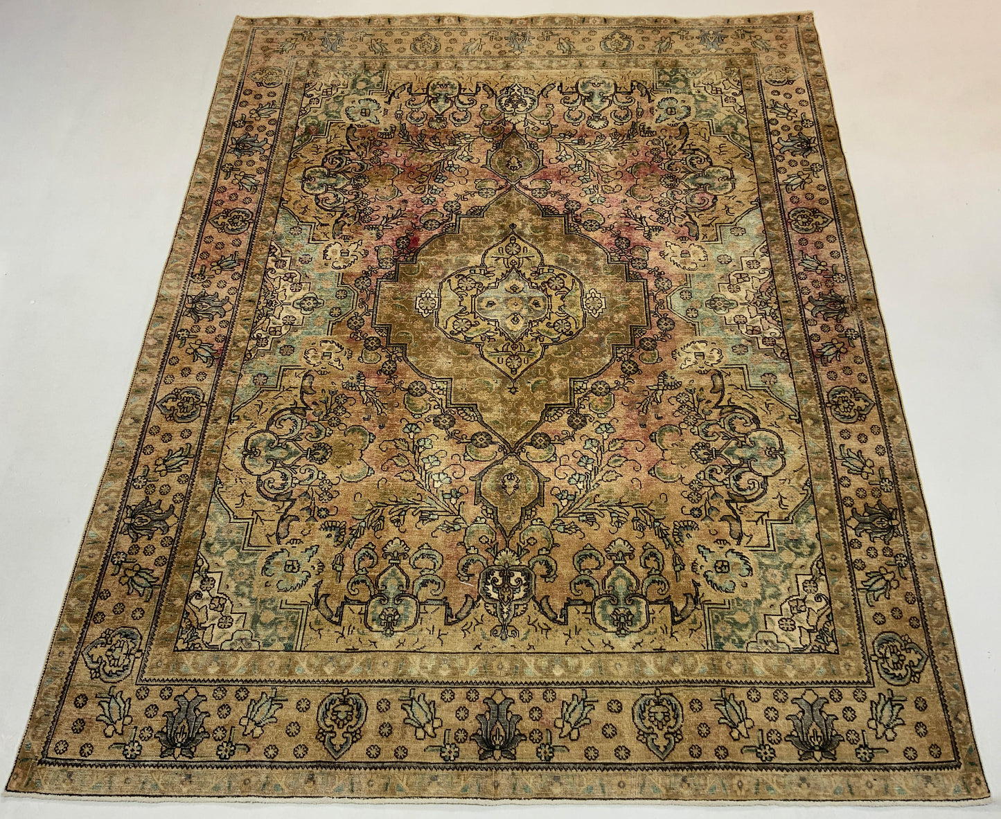 Vintage-Distressed Overdyed Rug 387x297cm | Rug# 10643 (APA)