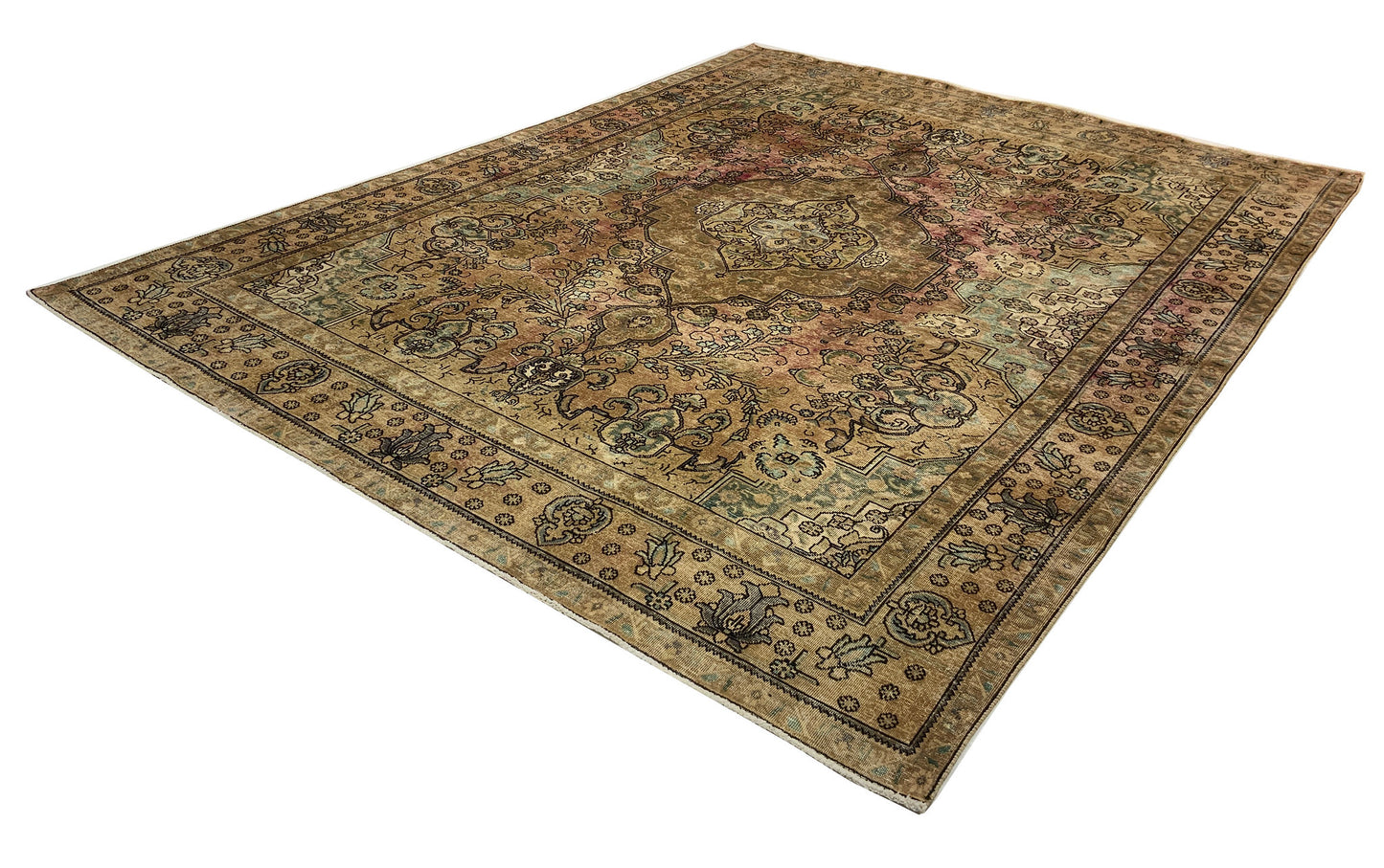 Vintage-Distressed Overdyed Rug 387x297cm | Rug# 10643 (APA)