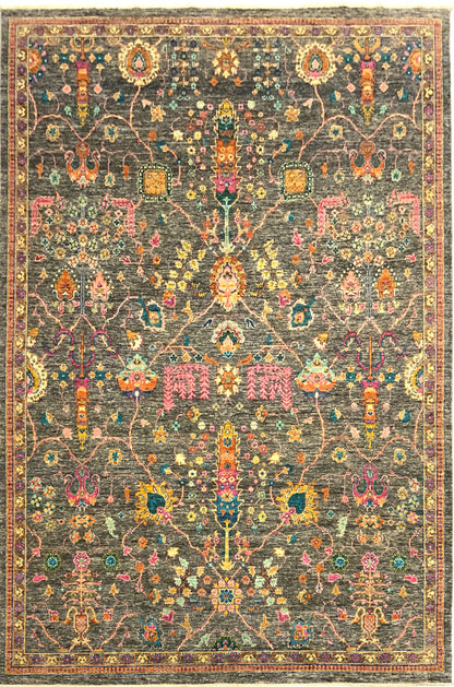 Afghan Turkaman weave, Transitional Safavid design 285x204cm | Rug# 10646