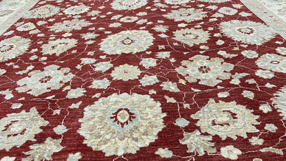 Afghan Turkaman weave in Ziegler Design 352x273cm | Rug# 12541