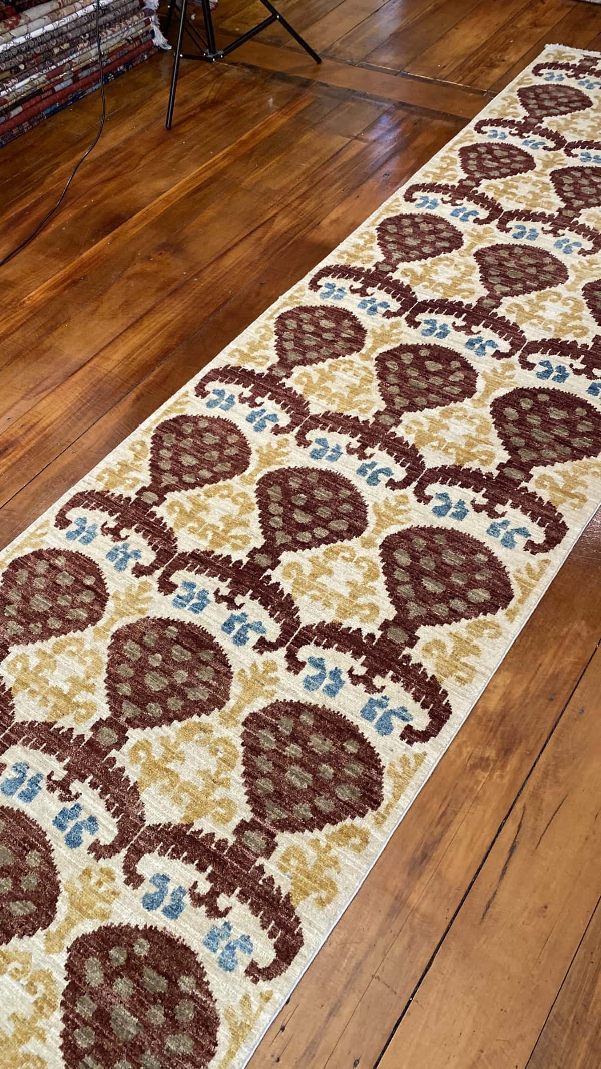 Afghan Turkaman weave, modern Ikat design 299x86cm | Rug# 23942A