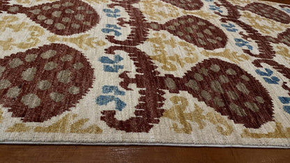 Afghan Turkaman weave, modern Ikat design 299x86cm | Rug# 23942A