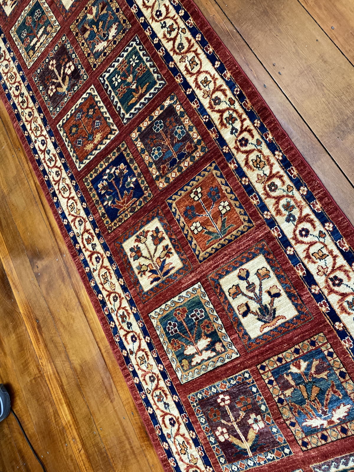 Afghan Turkaman weave, Garden design 395x80cm | Rug# 23991