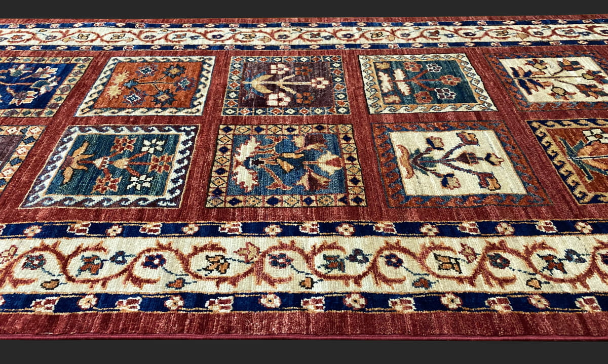 Afghan Turkaman weave, Garden design 395x80cm | Rug# 23991